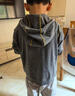 心楠無(wú)骨彈力中大童外套兒童秋季休閑連帽衛衣女童撞色字母拉鏈衫上衣 灰色連帽外套【無(wú)骨彈力面料】 150 cm 曬單實(shí)拍圖