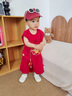 G.DUCKKIDS小黃鴨周歲禮服男寶寶抓周衣服女漢服百日宴百天滿月嬰兒套裝夏季 紅色+香囊 90 建議1~2歲【 80-90cm】cm 曬單實(shí)拍圖