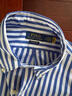 LAUREN BY RALPH LAURENRalph Lauren拉夫勞倫春季新品商務休閑府綢條紋長袖襯衫Polo襯衣 黑白條 L (160-180斤) 曬單實拍圖