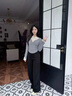 雪茜曼羊毛蠶絲直筒褲女2025年秋冬加厚垂感氣質(zhì)窄版通勤休閑褲子女 曬單實(shí)拍圖