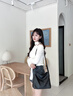 蔻一（Cnoles）墨痕包包女款牛皮2025年新款斜挎包輕奢侈品牌大容量hobo托特包 曬單實(shí)拍圖