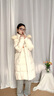 雪中飛羽絨服長(cháng)款女2025冬季大毛領(lǐng)盤(pán)扣時(shí)尚保暖加厚連帽90絨外套米白M 曬單實(shí)拍圖