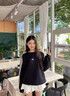 冶芷三條杠蝴蝶結(jié)黑色衛(wèi)衣女2025秋季新款韓系長(zhǎng)袖上衣 三條杠蝴蝶結(jié)黑色衛(wèi)衣 S 曬單實(shí)拍圖