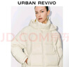 UR2025春季新款女裝時(shí)尚休閑純色絎縫連帽羽絨服UWM150008 米白 (偏寬松) M 曬單實(shí)拍圖