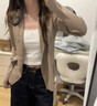 蘇雨薇老錢風(fēng)卡其色長袖針織開衫女秋季慵懶風(fēng)外搭披肩毛衣外套寬松上衣 卡其色【關(guān)注店鋪-送運費險】 S （80-95斤） 曬單實拍圖
