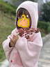 戴維貝拉（DAVE＆BELLA）女童連帽上衣兒童秋裝外套女寶寶斗篷秋季新款小童外衣幼兒服裝 灰粉色【現貨】 100 cm（建議身高90-100cm） 曬單實(shí)拍圖