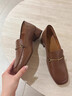 百麗（Belle）牛皮92系列樂(lè )福鞋女商場(chǎng)同款通勤百搭單鞋BZ521AA4 棕色 37 (235mm) 曬單實(shí)拍圖