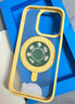 ROCK哆啦A夢(mèng)適用蘋果15Pro手機(jī)殼iPhone15Pro保護(hù)套Magsafe磁吸旋轉(zhuǎn)支架硅膠防摔全包可愛黃色 曬單實(shí)拍圖