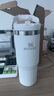 STANLEY拎拎杯吸管杯水杯保溫杯不銹鋼杯子大容量辦公車載887ML-霜白 曬單實拍圖
