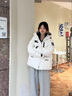波司登（BOSIDENG）25新款羽絨服女短款鵝絨90絨極寒連帽立領(lǐng)時(shí)尚保暖外套B250242402 極晝白8A51 M 165/88A 體重約110-120斤 曬單實(shí)拍圖