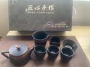 妍器云南紫陶茶壺全手工刻紋懸停鳳鳴漢瓦壺可提轉高檔紫砂壺家用茶具 紫陶刻紋懸停漢瓦鳳鳴壺【大套組】禮盒裝 曬單實(shí)拍圖
