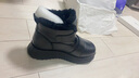 百麗（Belle）牛皮厚底羊毛雪地靴女靴加絨保暖休閑短靴棉鞋D1X1DDD4 黑色-亮面皮 38 (240mm) 曬單實(shí)拍圖