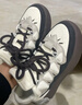 FILA 斐樂官方女鞋CARROT摩登板鞋蘿卜鞋休閑厚底鞋子女 初雪白/黑-PB 36.5 曬單實(shí)拍圖