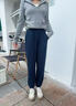 歐絲卡舒適純棉衛褲女春秋2025新款褲子休閑長(cháng)褲大碼女褲寬松束腳運動(dòng)褲 寶藍-純棉（九分褲） L 建議105-120斤 曬單實(shí)拍圖