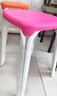 斯麗凱家用塑料方凳子時(shí)尚創(chuàng  )意高凳加厚彩色板凳簡(jiǎn)易圓凳餐換鞋凳子椅子 紫色 升級款雙管 曬單實(shí)拍圖
