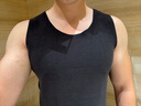 有棵樹(shù)（YOUKESHU）德絨蠶絲保暖背心男士無(wú)痕發(fā)熱秋冬上衣內搭無(wú)袖加厚加絨馬甲黑灰 曬單實(shí)拍圖
