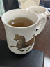 乾唐軒活瓷【教師禮物】盛世寶馬陶瓷杯茶水分離杯茶杯茶漏杯蓋男女送禮 汗血寶馬：牙白+鎏金 三件杯 曬單實(shí)拍圖