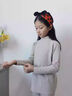 MOON KIDS女童德絨保暖內衣套裝半高領(lǐng)兒童睡衣秋冬季打底大童加絨秋衣秋褲 8156款駝色（羊絨德絨） 160 160cm 曬單實(shí)拍圖