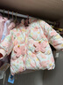 戴維貝拉（DAVE＆BELLA）冬季新款兒童白鴨絨羽絨服三防小童外套寶寶連帽上衣女童衣服 花朵印花【現(xiàn)貨】 100 cm（建議身高90-100cm） 曬單實拍圖