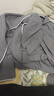 竹一百浴袍純棉柔軟吸水家居浴衣簡約汗蒸服華夫格男女睡袍 深灰色 L碼 曬單實(shí)拍圖