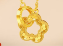 周六福黃金項(xiàng)鏈女花美人足金吊墜生日禮物計(jì)價(jià)A0612362約3.34g40+5cm 曬單實(shí)拍圖