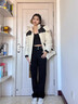 梵昇昱港風(fēng)高腰雙扣闊腿牛仔褲女春秋季新款寬松拖地休閑直筒牛仔褲 雙扣闊腿牛仔褲【M】 曬單實(shí)拍圖