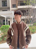 安初夏棒球服外套男套裝春秋款潮牌痞帥夾克一整套搭配帥氣牛仔褲三件套 外套黑+長(cháng)白T+牛仔褲藍【三件】 XL 建議120-140斤 曬單實(shí)拍圖