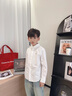 POLOWALK新品2024秋季男童牛津紡長(cháng)袖襯衫大童休閑潮流學(xué)院風(fēng)兒童上衣 白色 160 曬單實(shí)拍圖