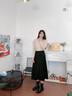 紅蜻蜓半裙半身裙女秋冬季裙子2025年新款A字裙中長款高腰顯瘦傘裙長裙 黑色 M (96-105斤) 曬單實拍圖