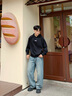 森馬（Semir）王安宇同款丨牛仔褲男復古彎刀褲25冬長(cháng)褲丹寧布褲子109725124107 曬單實(shí)拍圖