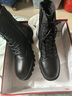 富貴鳥(niǎo)女靴秋冬季頭層牛皮英倫風(fēng)馬丁靴女款時(shí)尚高幫皮鞋女百搭軟底靴子 FN0214/0139黑色單里 37 曬單實(shí)拍圖