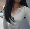 多想余長袖t恤女打底衫可外穿春秋款上衣內(nèi)搭洋氣款秋季體恤修身小個(gè)子 扭結(jié)蕾絲杏色打底衫 M 【建議90-100斤】 曬單實(shí)拍圖