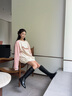 MANTENER GRAN黑色長(zhǎng)筒靴女小眾設(shè)計(jì)舒適牛皮高靴不過(guò)膝靴子 MG女鞋 黑色 35 曬單實(shí)拍圖