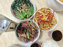 欣美雅（xinmeiya）上班族微波爐飯盒可加熱玻璃飯盒保鮮盒碗便當(dāng)盒分格餐盒保溫飯盒 【帶包+餐具】無隔1060+ 400ml 曬單實(shí)拍圖