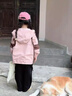 WVD美國品牌外套春秋款2025新款大童秋裝兒童連帽女孩超好看薄款上衣粉色130 CM 曬單實(shí)拍圖