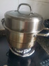 炊大皇304不銹鋼雙層蒸鍋家用復合底湯鍋蒸饅頭包子可視可立高拱蓋26cm 曬單實(shí)拍圖