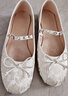 百麗（Belle）秀氣瑪麗珍鞋女中式芭蕾風(fēng)單鞋B3D1DCQ4 米白 37 (235mm) 曬單實(shí)拍圖