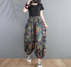 蘑菇同學(xué)大碼女裝新款春胖妹妹碎花牛仔褲哈倫褲女寬松顯瘦高腰闊腿燈籠褲 圖片色 L【建議120-145斤】 曬單實(shí)拍圖