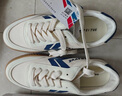 飛躍（Feiyue）男鞋休閑板鞋2025春夏新款透氣舒適厚底寬松交叉綁帶板鞋小白鞋男 米深藍 42 曬單實(shí)拍圖