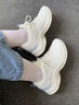 特步女鞋保暖跑步鞋運動(dòng)鞋子女皮面鞋2025冬季新款休閑鞋老爹鞋旅游鞋 帆白/夕霧藍0050 38 曬單實(shí)拍圖