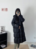 高梵黑金鵝絨服女王5.0六格長款2025新款女士泡芙羽絨服高端加厚外套 黑色 XS 曬單實拍圖