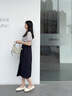 Dudant奢侈高檔品牌休閑旗袍國風(fēng)套裝連衣裙女裝2025年漢服感兩件套裙子 蘭色 M 曬單實(shí)拍圖