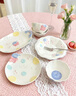 墨色清新可愛(ài)碗碟盤(pán)套裝高顏值家用陶瓷碗具盤(pán)子喬遷結婚餐具套裝12件 曬單實(shí)拍圖