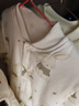 童泰嬰兒連體衣夾棉冬季新生寶寶棉衣服保暖加厚哈衣爬服外出抱衣 米白兔子（偏開(kāi)款） 80cm 曬單實(shí)拍圖