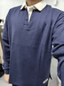 馬登工裝 美式復古撞色polo衛衣學(xué)院風(fēng)翻領(lǐng)長(cháng)袖T恤男士秋季針織打底衫 海軍藍 M 曬單實(shí)拍圖