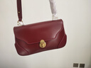 西木汀 桃花面 小眾腋下包女夏牛皮單肩高級感包包百搭斜挎包 法式紅 曬單實(shí)拍圖
