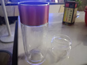 凌川 玻璃杯男女士時尚便攜茶水分離泡茶杯雙層耐熱水杯花茶杯 玫瑰金450ml 曬單實(shí)拍圖