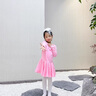 舞東方舞蹈服兒童女夏季短袖女童練功服芭蕾舞裙衣服中國舞女孩考級服裝 粉色-長袖【分體款】 120  (高110-120cm 重33-38斤) 曬單實(shí)拍圖