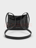 CHARLES&KEITH25秋新品綁帶式時(shí)尚酷感水桶包腋下包CK2-80271629 Noir黑色 S 曬單實(shí)拍圖