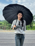 愛(ài)上雨24骨長(cháng)柄雨傘男士大號自動(dòng)暴雨專(zhuān)用傘加固結實(shí)抗風(fēng)定制直桿大傘男 全纖維中棒-加大-24骨經(jīng)典黑 曬單實(shí)拍圖